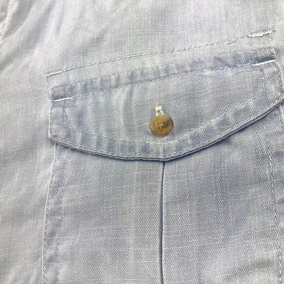 AMERICAN EAGLE OUTFITTERS L/S B/D Denim Top, Sz XS - Picture 6 of 8